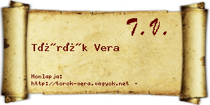 Török Vera névjegykártya